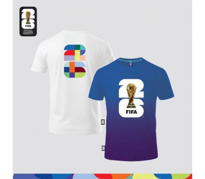 FIFA World Cup 2026™ Unisex 100% Combed Cotton Tee - White + FIFA World Cup 2026™ Unisex Microfiber Dry-Fit Jersey Blue/ Violet （MY ONLY)
